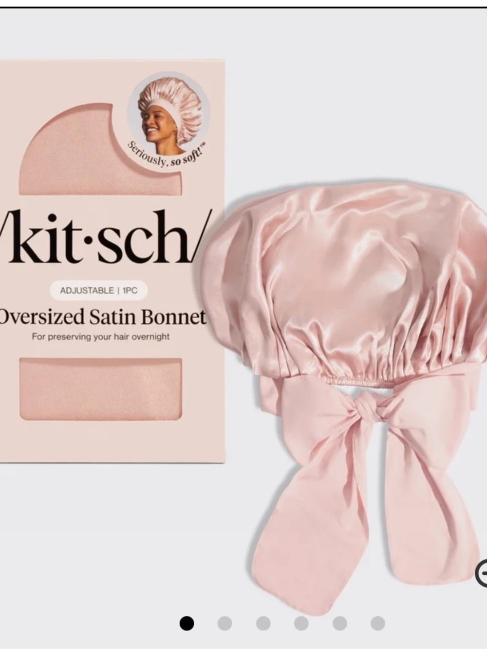 Set of 2 Kitsch Oversized Satin Bonnet - Blush Pink and Cherry